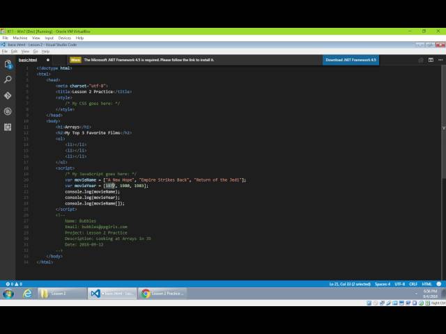 CIS165 L2 JavaScript Arrays