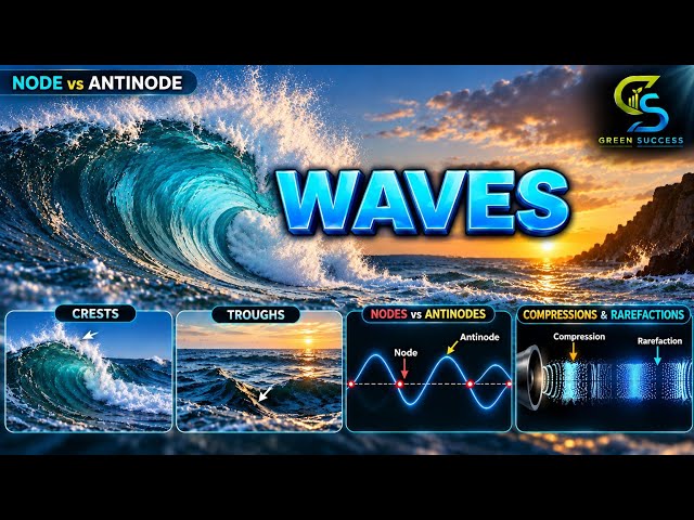 Waves | Crest, Trough, Wavelength, Compression, Rarefaction | Basics of physics | General Science