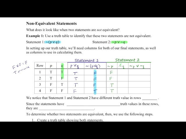 2.7.2 - Non-Equivalent Statements