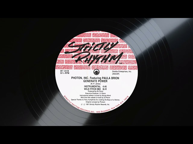 Photon Inc 'Generate Power' (Strictly Rhythm Records, SR1251, 1991)