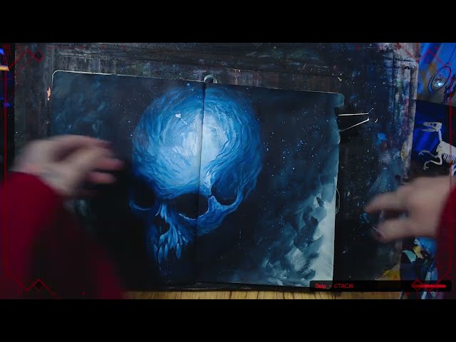 🔵Skull azure 💀 #acrylicpainting #sketchbook
