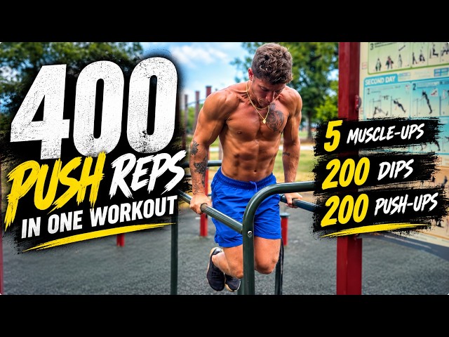 High Volume Calisthenic Push Workout | 400 Reps: Chest Shoulders Triceps