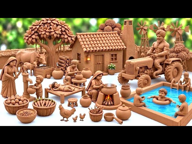 Miniature Clay House | 12 Cute Tiny Kitchen set DIY | How to Make Miniature Handmade All kitchen set