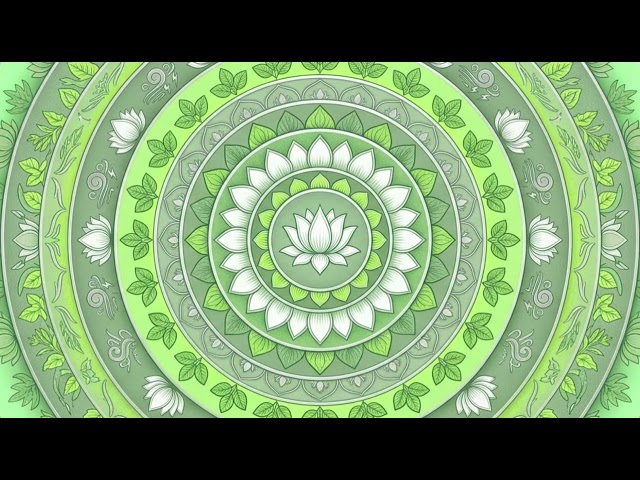 SACRED WHITE LOTUS Mandala | 4K Emerald Nature Art | Art for TV | Meditation & Relaxation