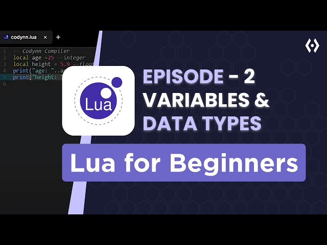 Lua Programming for Beginners #2 | Variables & Data Types in Lua Explained
