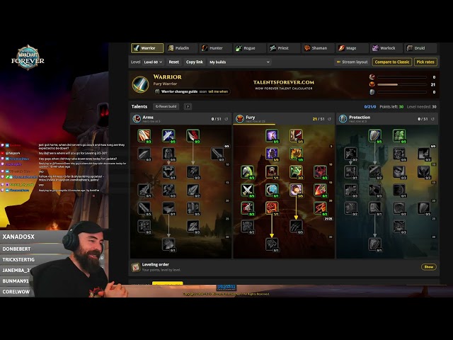 WoW Forever Beta: Top Level 30 Warrior Builds (PvE & PvE)