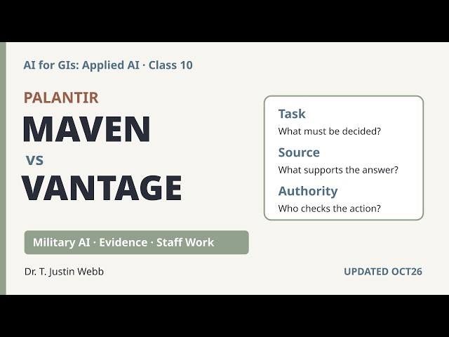 Palantir Maven vs Army Vantage | Applied AI 10 (Updated OCT26)