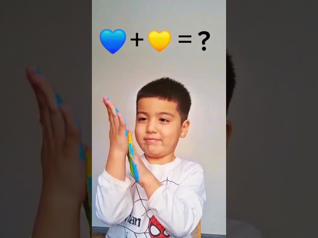 Blue + Yellow = ? Color Mixing Experiment 💙💛 #shorts #colors #fiomakids