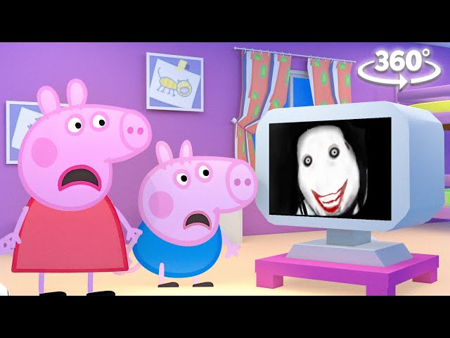 Peppa Pig and George's FUN Reaction to SCARY Videos IN 360!