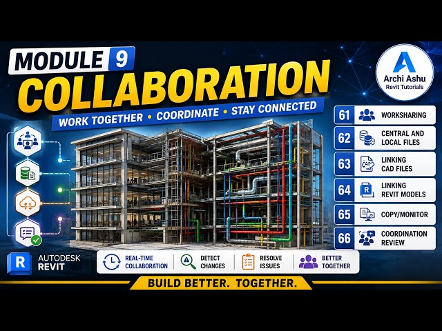 Module 9:Revit Collaboration Tutorial | Worksharing, Central & Local Files, CAD & Revit Linking