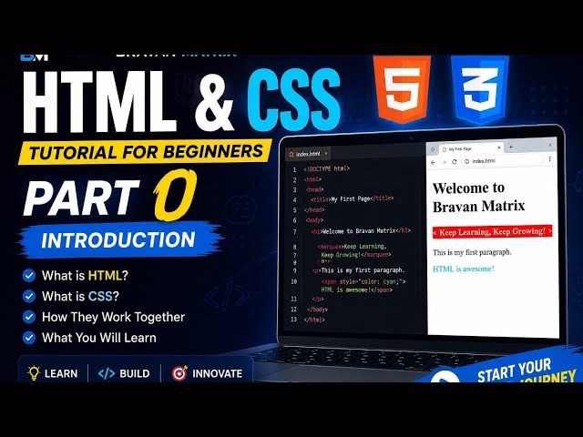 HTML & CSS Tutorial for Beginners | Part 0: Introduction + Basic HTML Tags