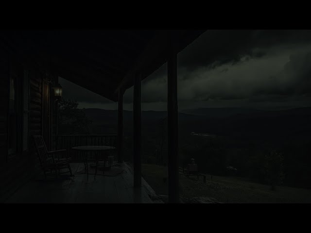 Storm on the meadow at night, valley in a thunderstorm, gentle wind and thunder for sleep 6