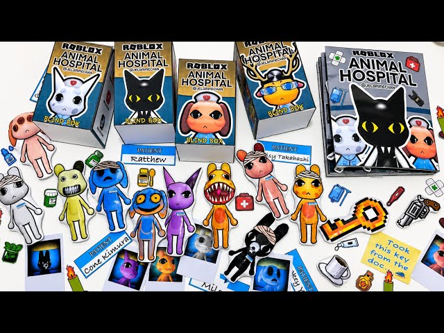 [🏥paper diy🏥] ANIMAL HOSPITAL ROBLOX BLIND BOX unboxing! | asmr