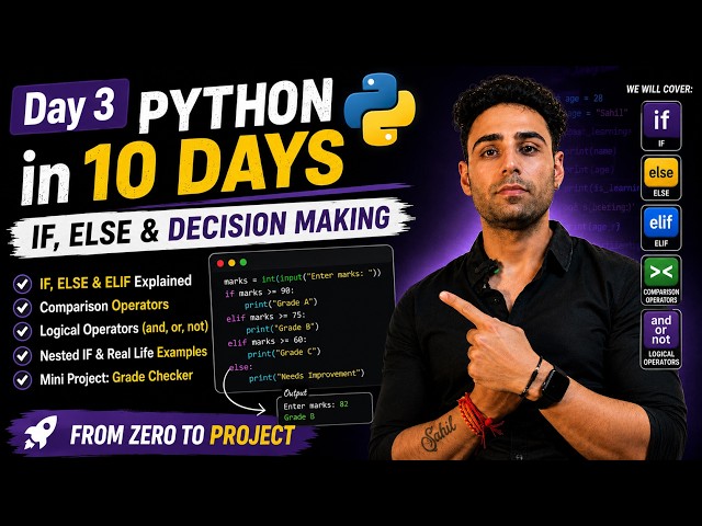 Python If, Else & Elif Explained Simply | Day 3/10