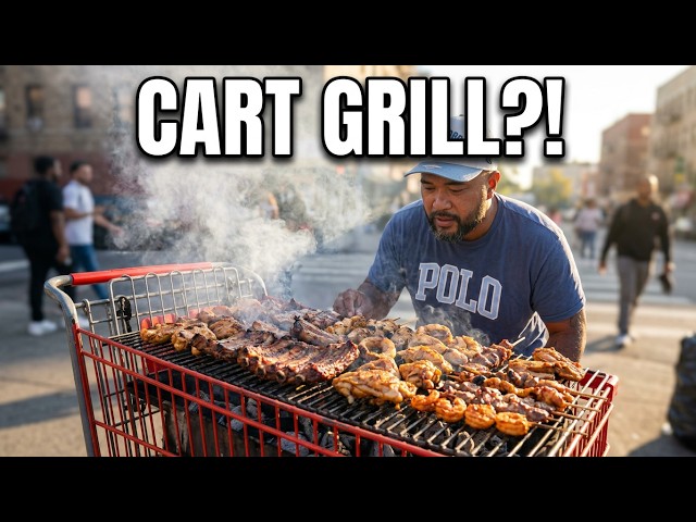 She used a Shopping Cart as a BBQ Grill in the Bronx! 😳