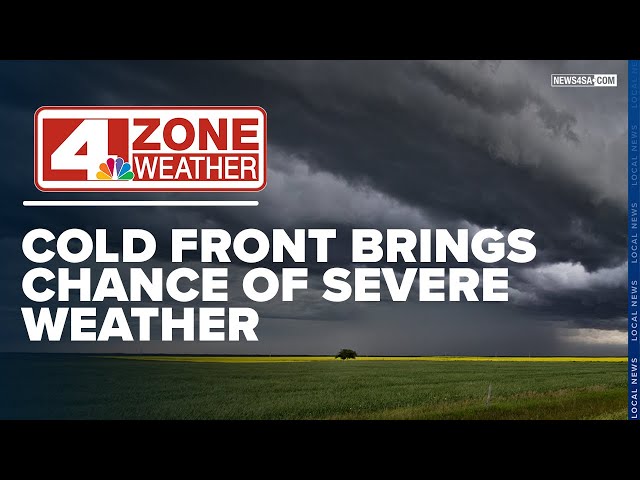 Cold front brings slight chance of severe storms this evening