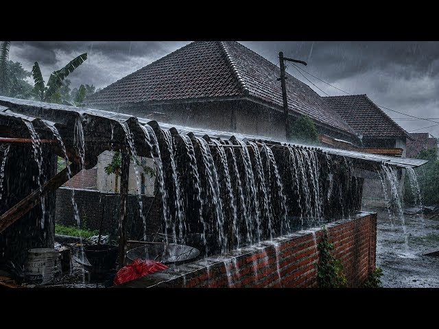 FALL ASLEEP FAST WITH HEAVY RAIN & POWERFUL THUNDER | TIN ROOF SOUNDS