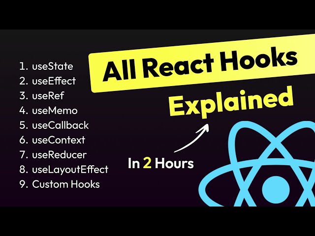 All React Hooks Explained in 2 Hours | Complete React Hooks Tutorial with Example