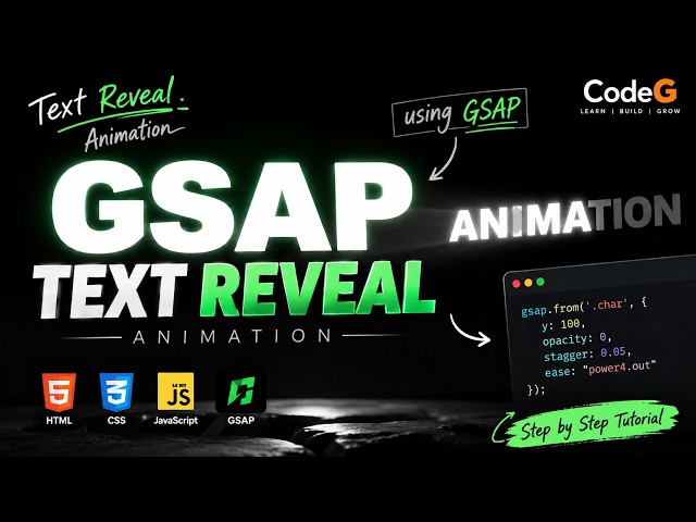 GSAP Text Reveal Animation with JavaScript 🔥 | GSAP Tutorial