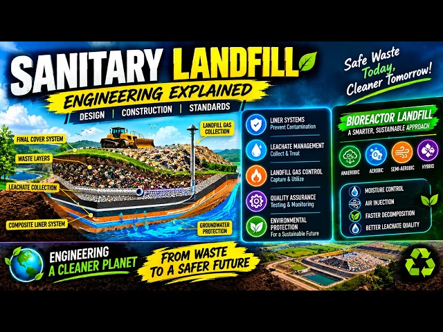 ♻️ Sanitary Landfill Engineering | Design, Construction & Environmental Protection