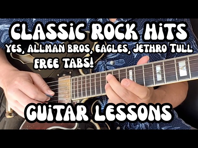 CLASSIC ROCK HITS Guitar Lessons YES, ALLMAN BROS, EAGLES, TULL with Xvive U45T9 Review! Thx, Xvive!