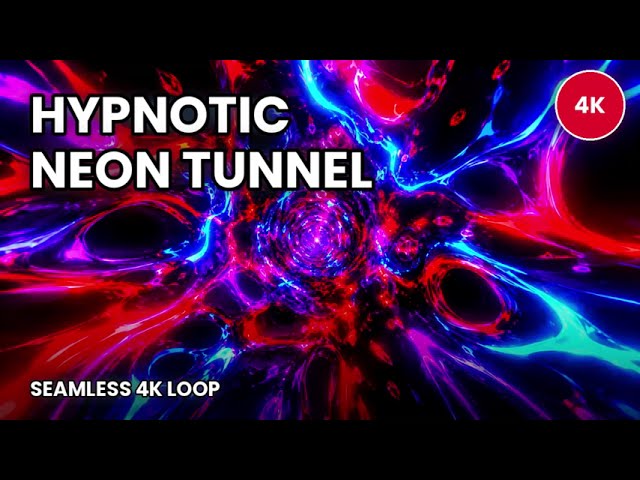 Hypnotic Neon Tunnel | Infinite 4K Vortex Loop (Liquid Chrome Aesthetic)