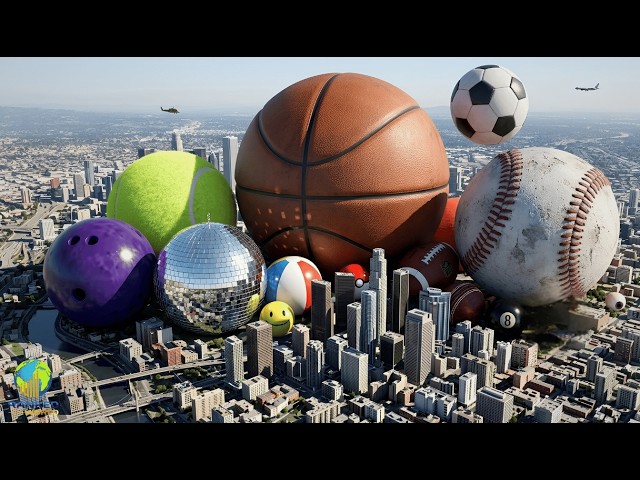 ◀ Ball Size Comparison ▶ | What If Balls Were 100x Bigger? | 3D