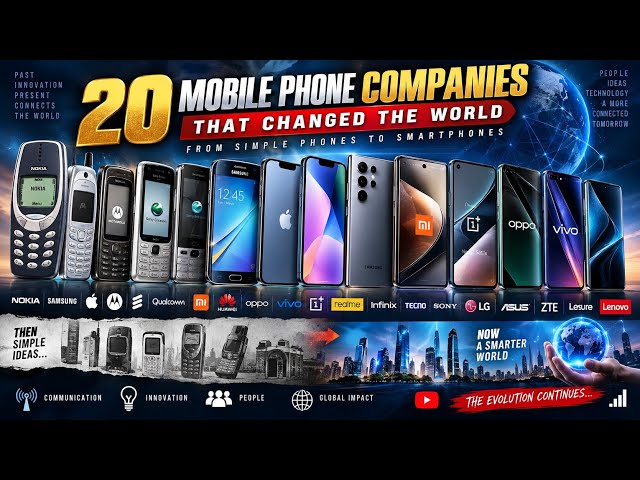 The Evolution of Mobile Phones 📱 | From Nokia to Apple & Samsung | 20 Tech Giants