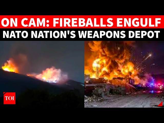 NATO Nation ‘In Flames’: Weapons Depot ‘BLOWN TO PIECES’; Dramatic Footage Caught On Cam | Watch