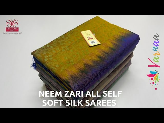 NEEM ZARI GRAND WORK ALL SELF SILK BROCADE SAREES