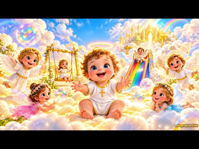 Baby Jesus in Heaven 🤗 So Beautiful & Cute! Playing with Angels | Kids Video
