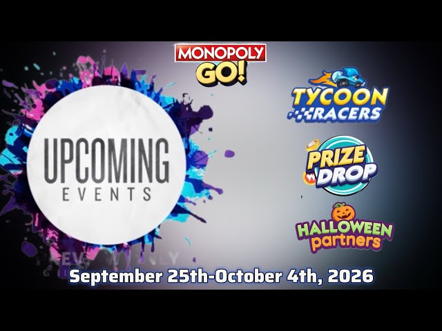 Upcoming events and strategies for Sept 25-Oct 4th, 2026 #monopolygo #upcomingevents #strategy 