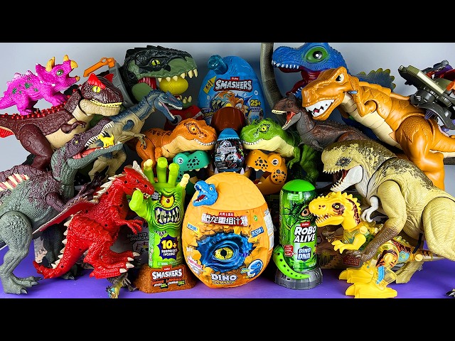 Jurassic World Unboxing Review Asmr Colorful Dinosaur T-rex D-rex Mosa Giga Raptor Zuru Smashers Egg