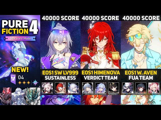 E0 Silver Wolf LV999 & E0 Himeko Nova & E0 Waventurine FUA | Pure Fiction 4 Starward Mode | HSR 4.5