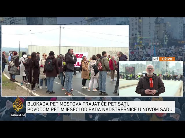 Studenti i građani blokiraju pet mostova u Nišu povodom pet mjeseci od tragedije u Novom Sadu
