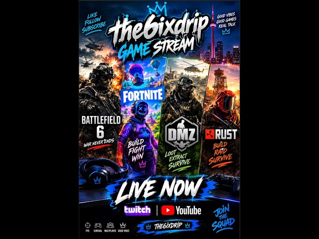 🔴 🔥 LIVE GAMING STREAM — BF6 • FORTNITE • DMZ • RUST | THE6IXDRIP 🔥