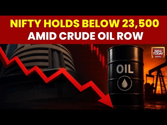 Business News Today: Nifty Holds Below 23,500 Amid Crude Oil, Geopolitical Tensions | SENSEX | Stock