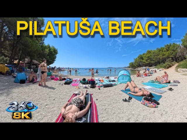 ☀️ Pilatuša Beach, Croatia 🇭🇷 | 8K 360° VR Beach Walk 🌊 Pakoštane