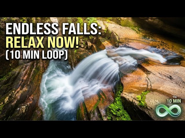 ⁠10 MINUTES OF PURE RELAXATION 🌿 | Natural Waterfall Sound & Infinite Loop