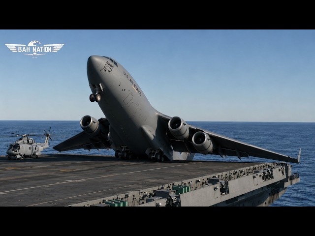 You Won't Believe the C 17 Pilot's Courage! Terrifying Aircraft Carrier Takeoff
