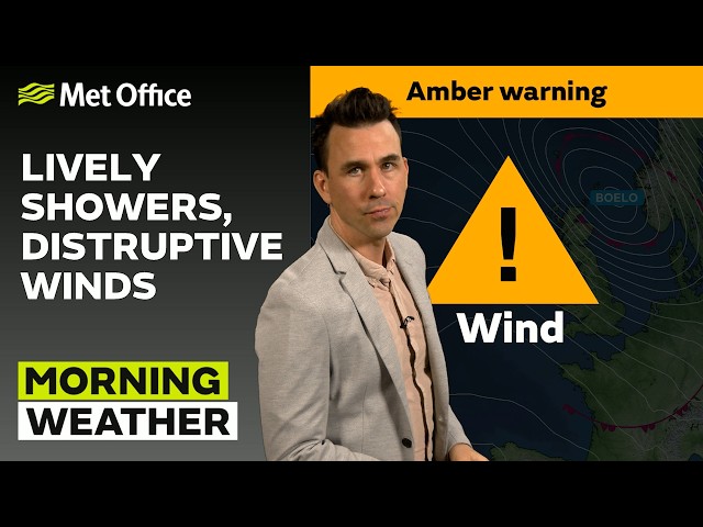 25/10/2026 - Gusty winds & heavy downpours - Morning Weather Forecast UK - Met Office Weather