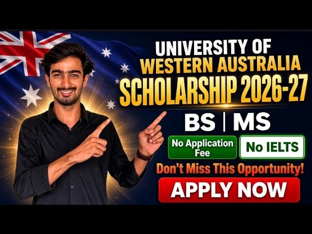 University of Western Australia Scholarship 2027 | BS  MS | No IELTS No application fee | Apply Now
