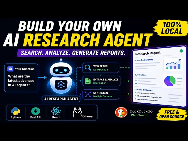 Build an Autonomous AI Research Agent in Python | Ollama + FastAPI + React