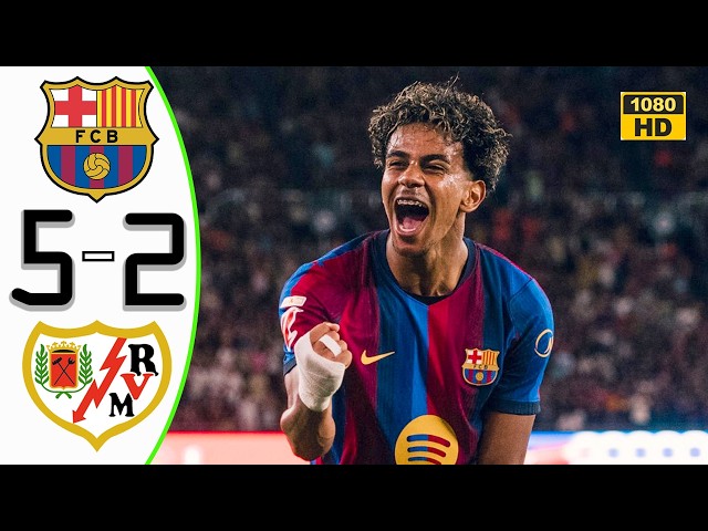 Barcelona vs Rayo Vallecano 5-2 Extended Highlights & All Goals | La Liga 26/27