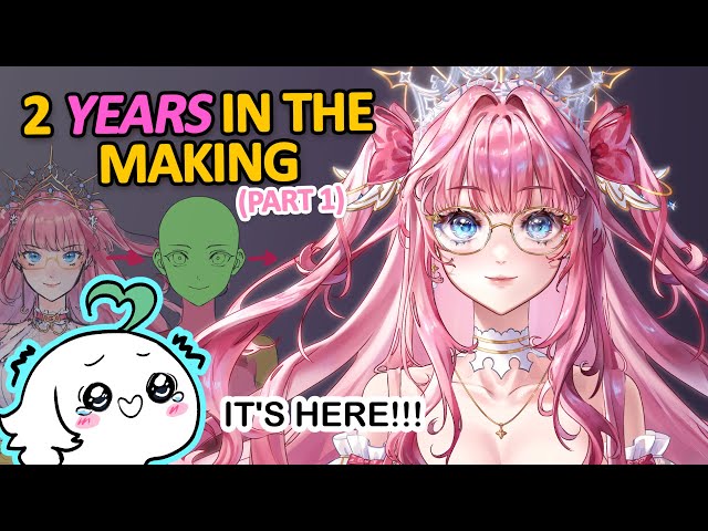 How I made the PINKEST VTuber Model 🎀💗 [Magical Girl Part 1: Designing, Drawing & Cutting the Model]