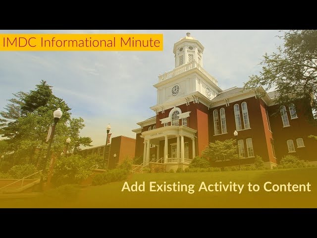 Add an Existing Activity to Content in BOLT
