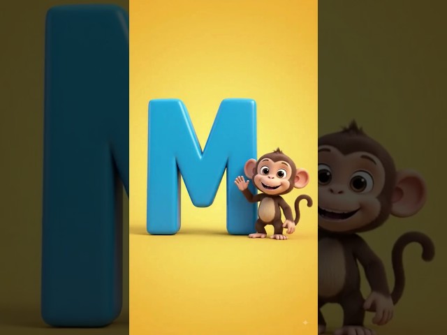 Learn ABC M-P with Fun Animals 🐵🐧 | Kids Learning #Shorts