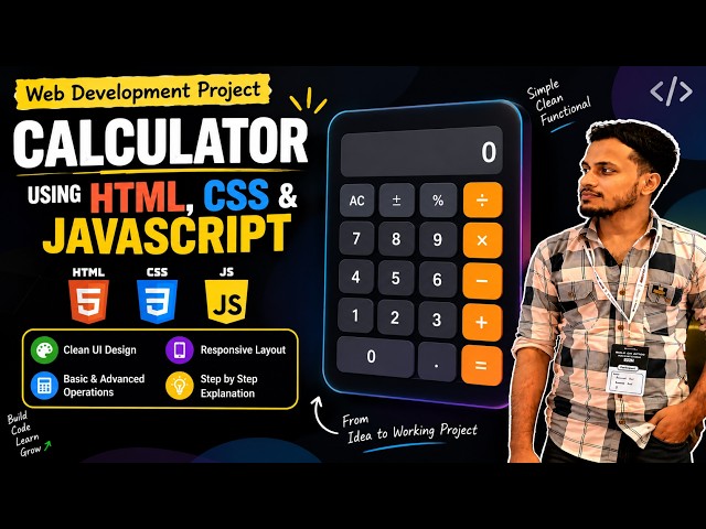Build a Calculator Using HTML, CSS & JavaScript | Beginner Web Development Project