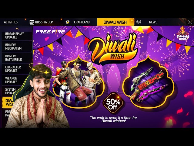 DIWALI WISH 2O26 EVENT 🪔 Free Fire Max