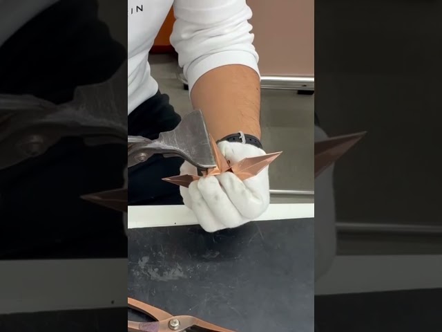 銅板折り鶴制作過程🕊️origami crane made from copper sheet　#新潟 #三条市  #fyp  #origami  #板金職人